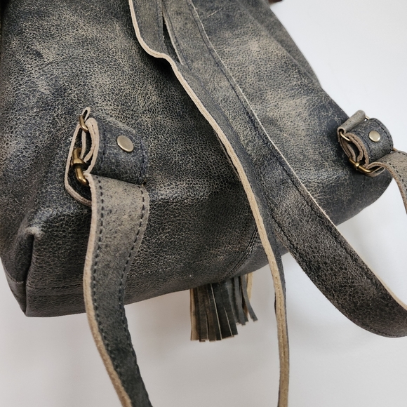 Handmade Genuine Leather Embroiderd Backpack Bag Purse - Picture 7 of 12